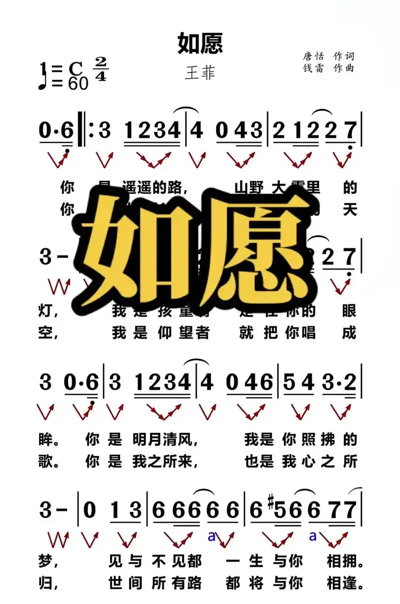 如愿.#简谱 #识谱 #前奏一响拾起多少人的回忆 #爱音乐爱 - 抖音