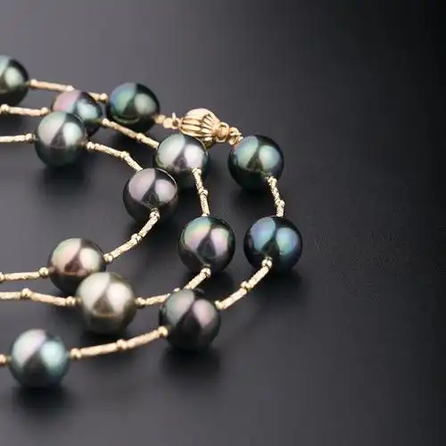 wuyi/物意 大溪地黑珍珠 女士项链 18k金