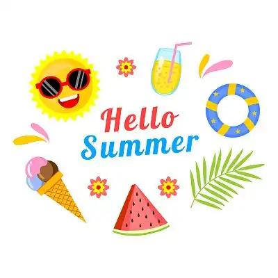 缤纷夏日夏天元素组合夏天png素材夏天夏日夏季