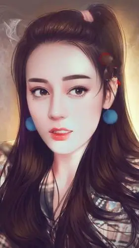 迪丽热巴手绘唯美插画