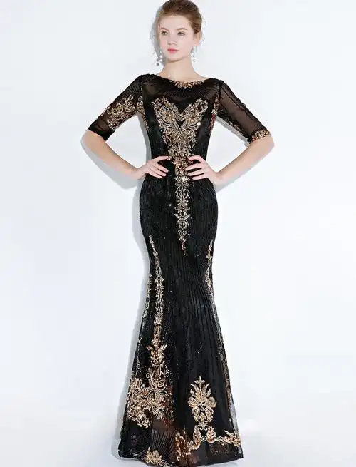 鱼尾晚礼服女2021新款高贵优雅宴会晚装派对连衣裙新娘结婚敬酒服