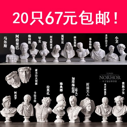 新款迷你小头像可爱雕塑小摆件小朋友礼物画画石膏树脂学素描推荐