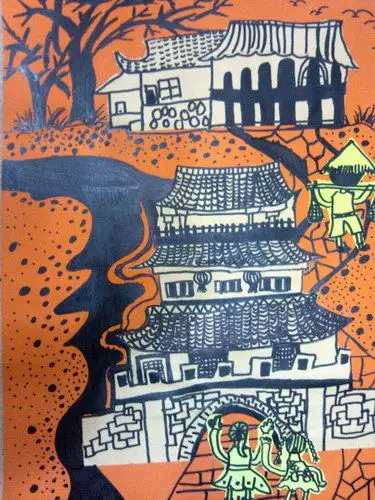 《古街》/少儿绘画作品/儿童画/网络美术馆_中国少儿美术教育网