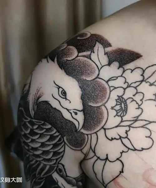 半甲遮盖未完成_纹身图案手稿图片_九隐的纹身作品集