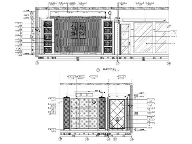 新中式风格别墅样板房装修施工图(附效果图)