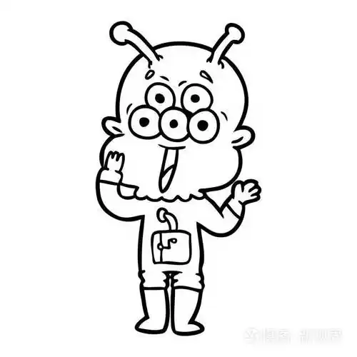 快乐卡通外星人的矢量插图插画-正版商用图片07ykt4-摄图新视界