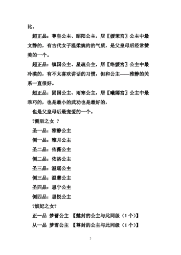 后宫圣公主职位表大全5篇doc32页