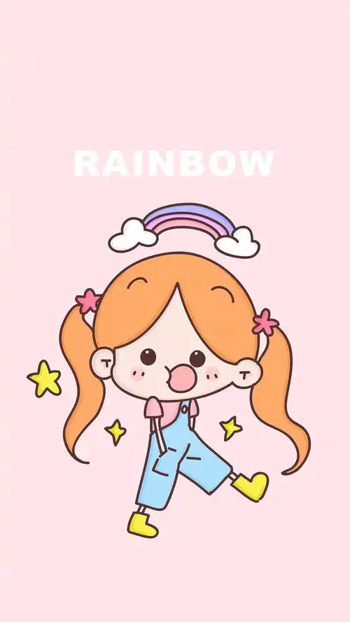 少女粉可爱卡通手机壁纸图片