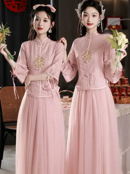 风仙气质显瘦晚礼服宴会裙长款24新款礼服春季出租凭借伴娘服中式