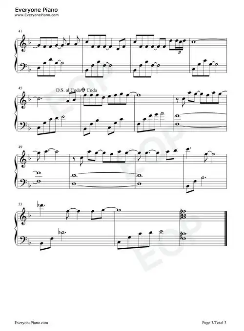 那就这样吧-简单版-再爱都曲终人散了-动力火车五线谱预览3-钢琴谱