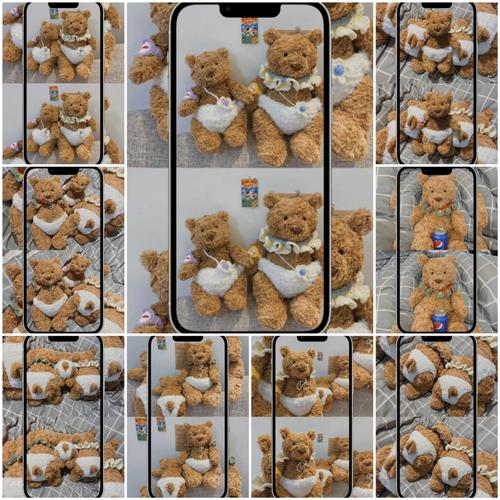 雅ya手机大牌联名可爱小熊分屏壁纸壁画iphone安卓屏保12.27