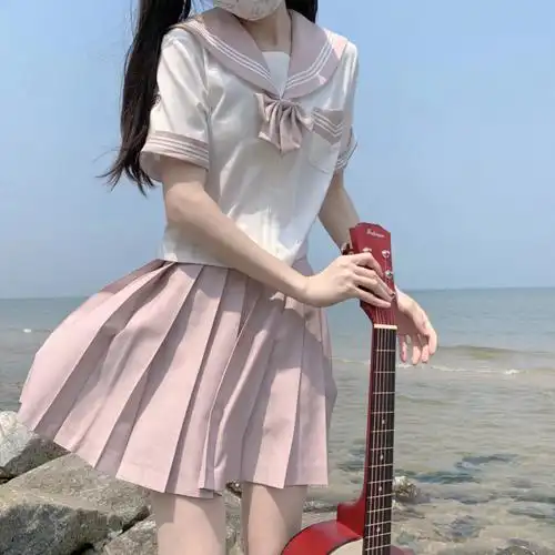 jk制服属于夏日里的少女粉小荷中