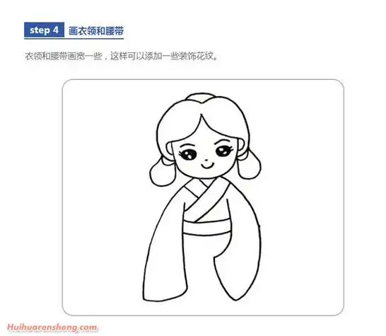 古风汉服小女孩简笔画教程