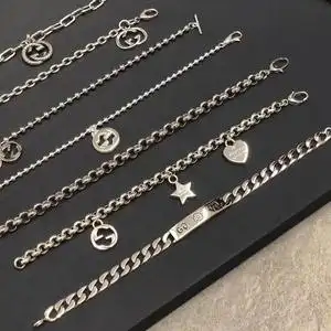 正品代购gucci古驰古奇手链爱心古巴锁骨链大小链条男女精灵钥匙