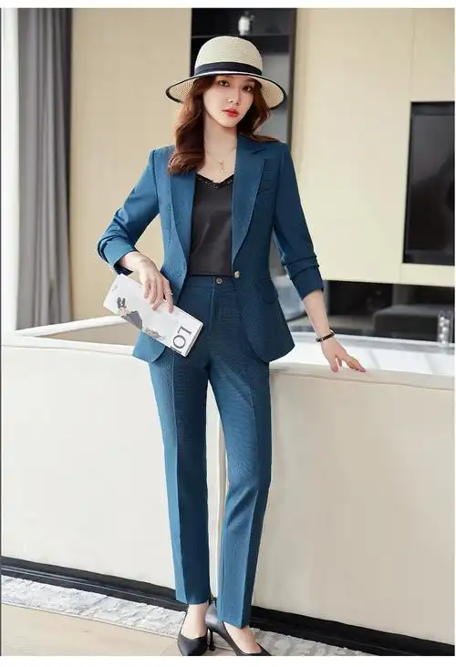 2023秋冬新款女装职业装休套小西服修身百搭上班白领套装 - 17网