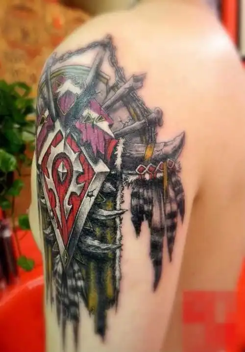 玩家晒帅气部落种族徽记纹身_17173魔兽世界专区