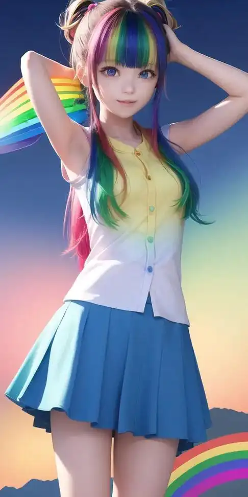 超好看的手机全屏壁纸"彩虹少女系列"