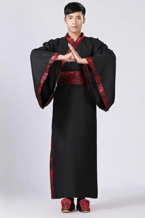 新款古装服装男汉服男士曲裾臣子官服汉朝大臣书生汉服直裾深衣