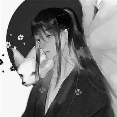 古风动漫男头像黑白系高清安静而孤独的男生