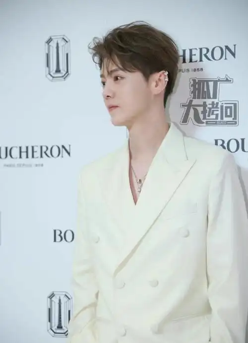 鹿晗戴耳骨钉##鹿晗项链好长