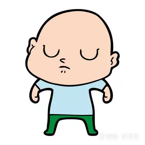 卡通光头男子的矢量插图插画-正版商用图片07dxqg-摄图新视界