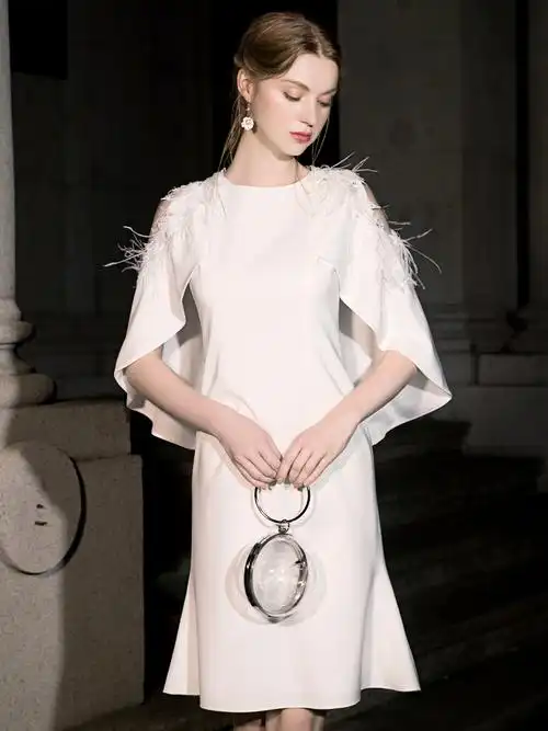 礼服宴会气质晚宴小礼聚会名媛短款白色平时礼服