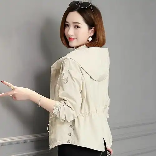 小个子风衣女短款女装秋装2021年新款潮30岁40显高秋天外套150cm