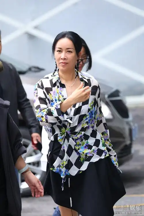 那英穿格子衬衫现身扎低马尾脸色蜡黄