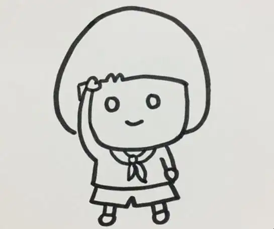 小学生敬礼怎么画简笔画