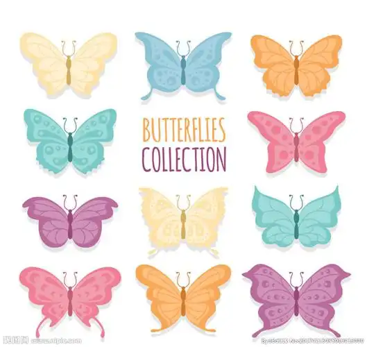 11款彩色蝴蝶矢量素材图片