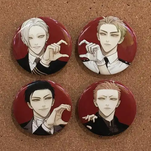 19天周边old先见一展正希贺天莫关山马口铁徽章挂饰套装4尺寸58mm亮膜