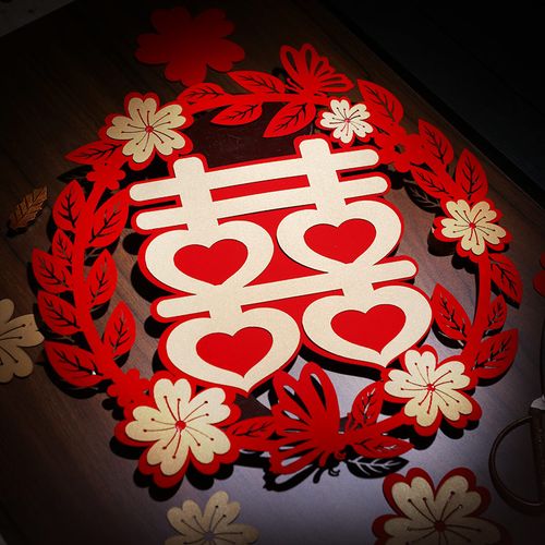 结婚婚房喜字装饰窗户大门窗花贴纸婚礼卧室门贴婚庆双喜新房布置