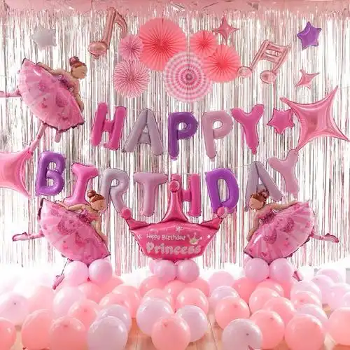 十岁生日女孩背景墙装饰场景儿童布置派对用品气球