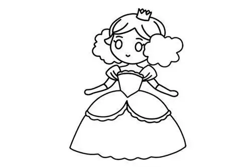 3一4岁公主简笔画