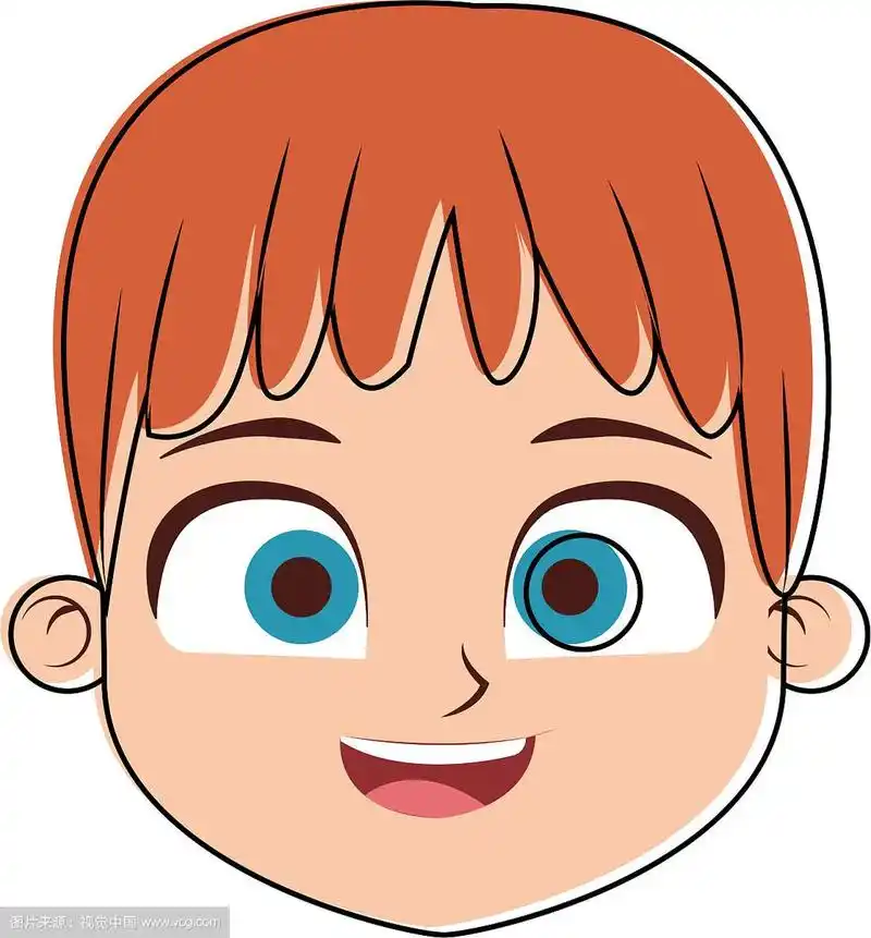 可爱的男孩脸卡通