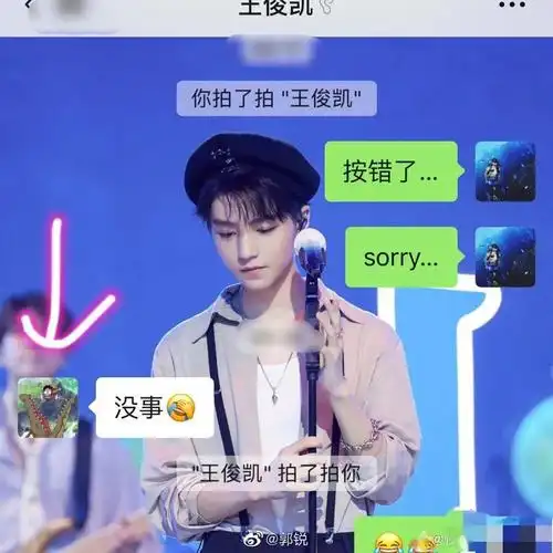 郭锐晒和王俊凯的微信聊天记录,小凯头像有意思!