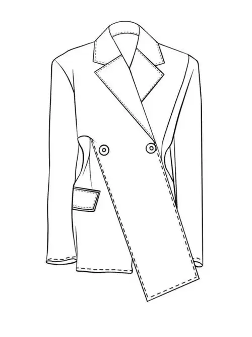 西服款式图变形打卡设计款式图变形#手绘服装效果图  #服装款式图