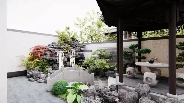 园林庭院室内庭院设计实景图