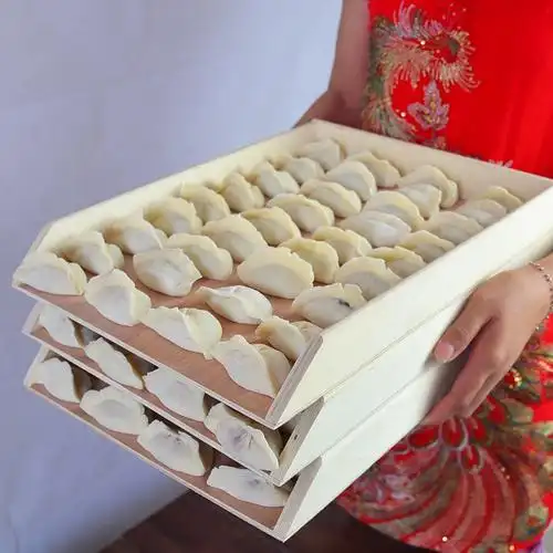 饺子盘生包多层家用冷冻专用摆饭店放大容量商用饺子托盘木质装