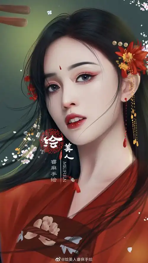 手绘##吴宣仪首张个人ep##2020饭制大赏##一袭红衣尽风华的古装美人