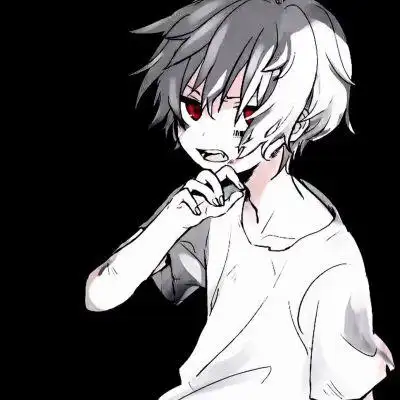 白毛红瞳男动漫头像