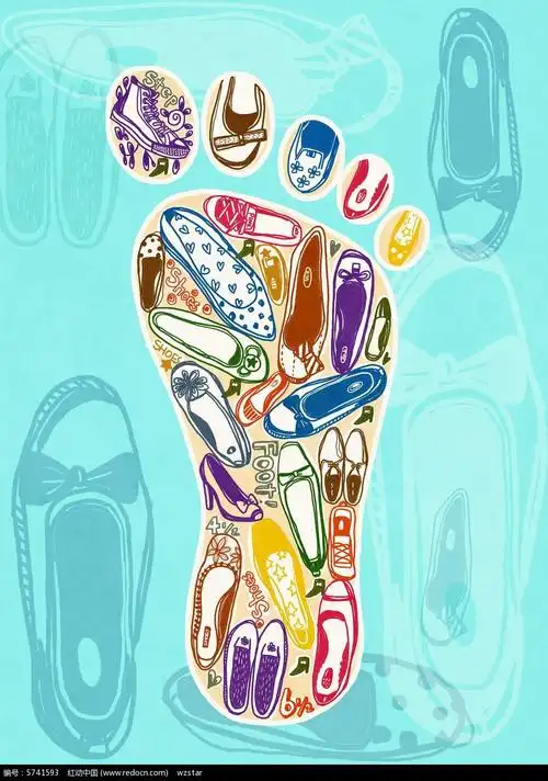 创意脚丫标志背景设计