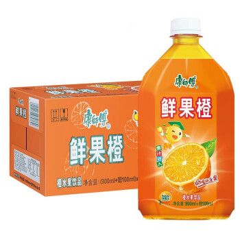 康师傅鲜果橙大瓶装果汁饮料夏季果味饮品1l*6/12瓶夏日饮品1000ml装
