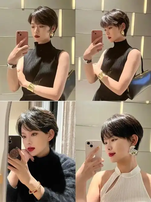 女生超短发独有的明艳贵气感