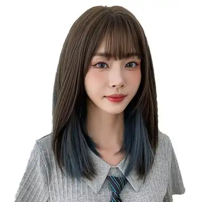 网红韩国长发头套一缕挂耳染发长直自然整顶假发