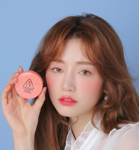 3ce气垫腮红正品 裸妆保湿防水橘色晒红粉韩国初学者提亮肤色自然