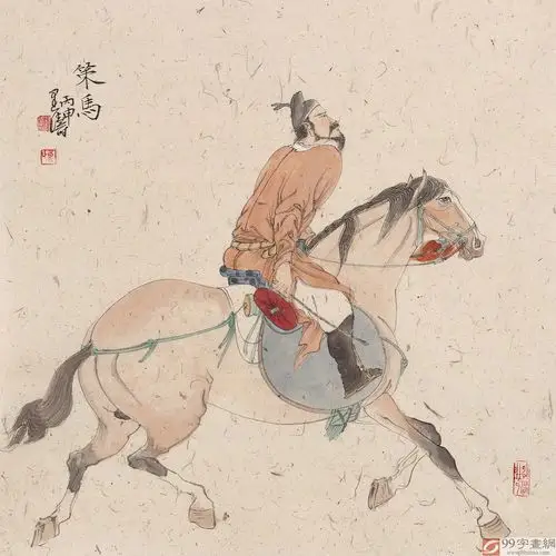 已售曹建涛四尺斗方策马