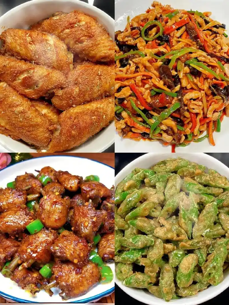 特别简单的家常菜美食来了 线椒炒鸡蛋,鱼香肉丝,,香辣鸡翅,脆皮鸡翅