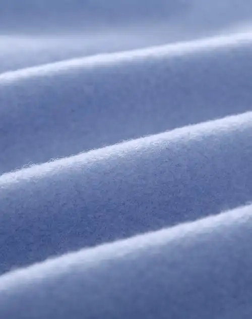 粉蓝纯色七分袖毛呢外套