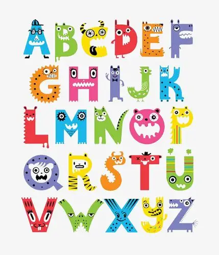 创意卡通26个英文字母